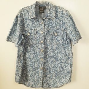 Carole Little Sport Short Sleeve Denim Top